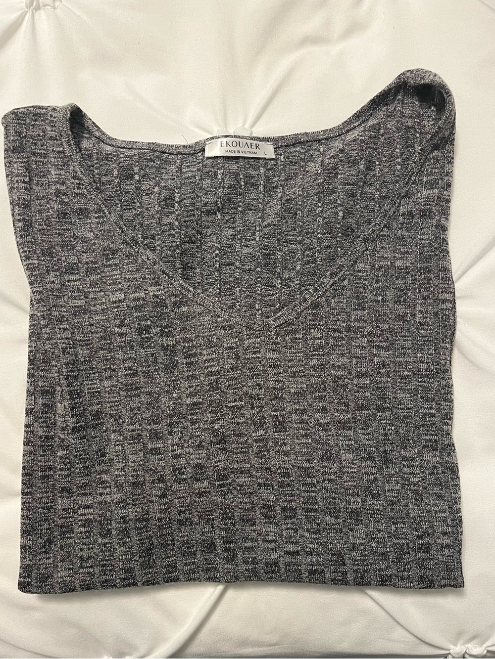 Women's Ribbed Lounge Set - Gray - Picture 2 of 3